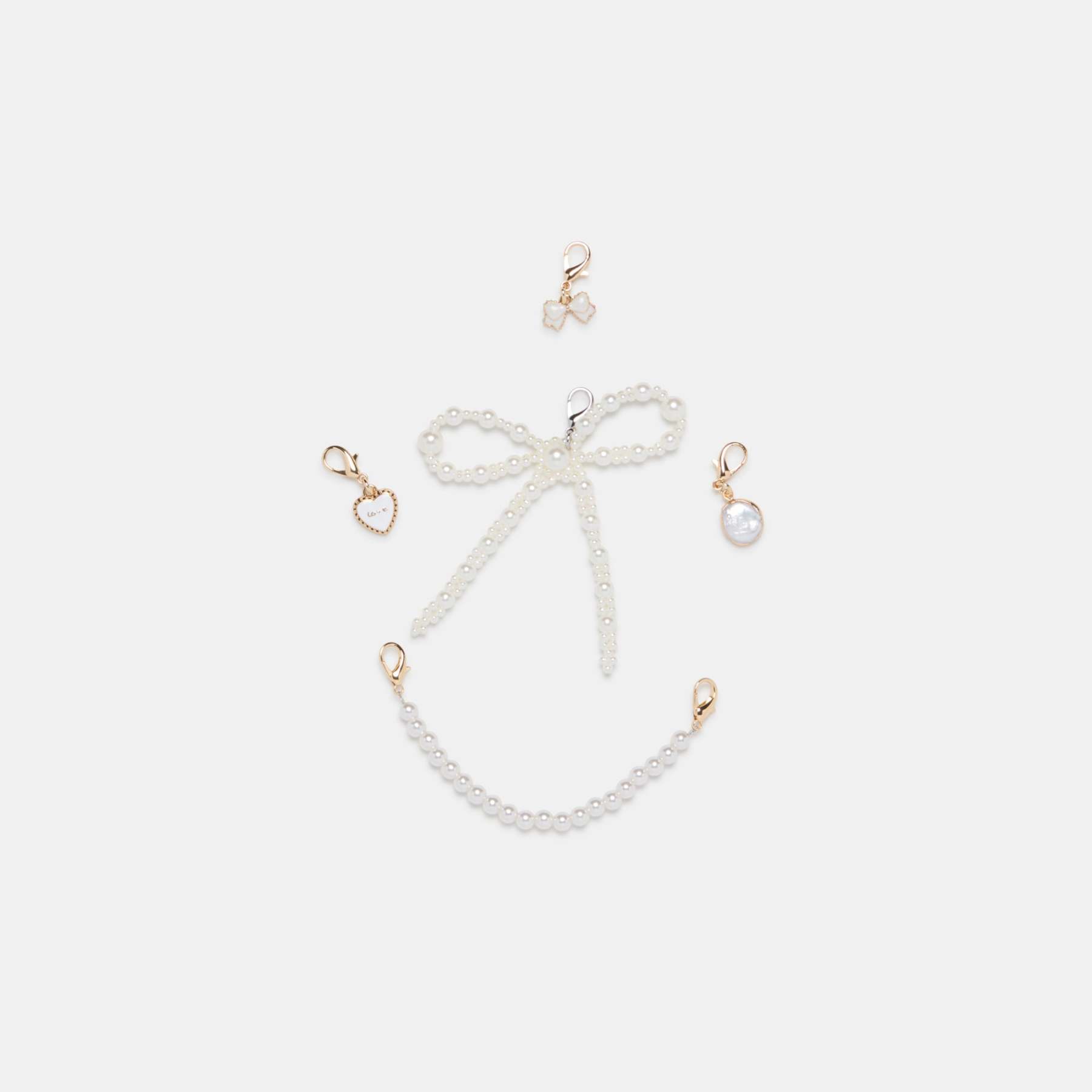 Dayana Sneakers White Lace + Pearl Charm Bundle