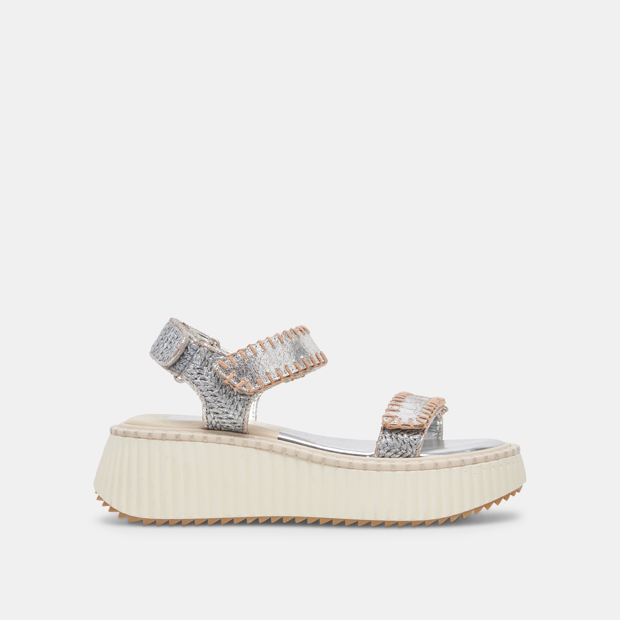 Debra Sandals Silver Distressed Leather