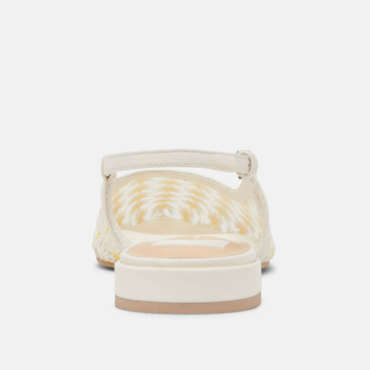 Pamie Floral Flats White Yellow Floral Mesh