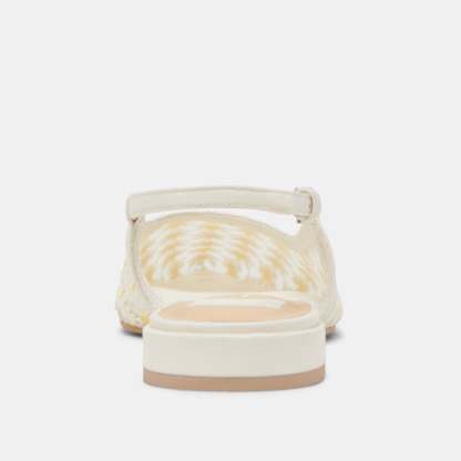 Pamie Floral Flats White Yellow Floral Mesh