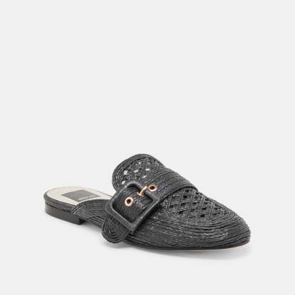 Sianna Flats Black Raffia