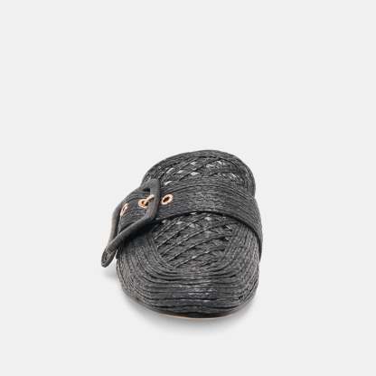 Sianna Flats Black Raffia