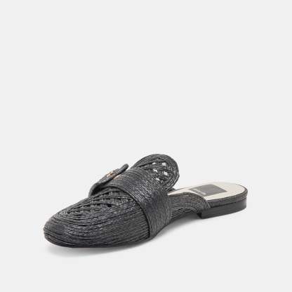 Sianna Flats Black Raffia