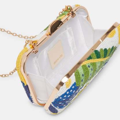 Daisy Clutch Blue Multi Beaded