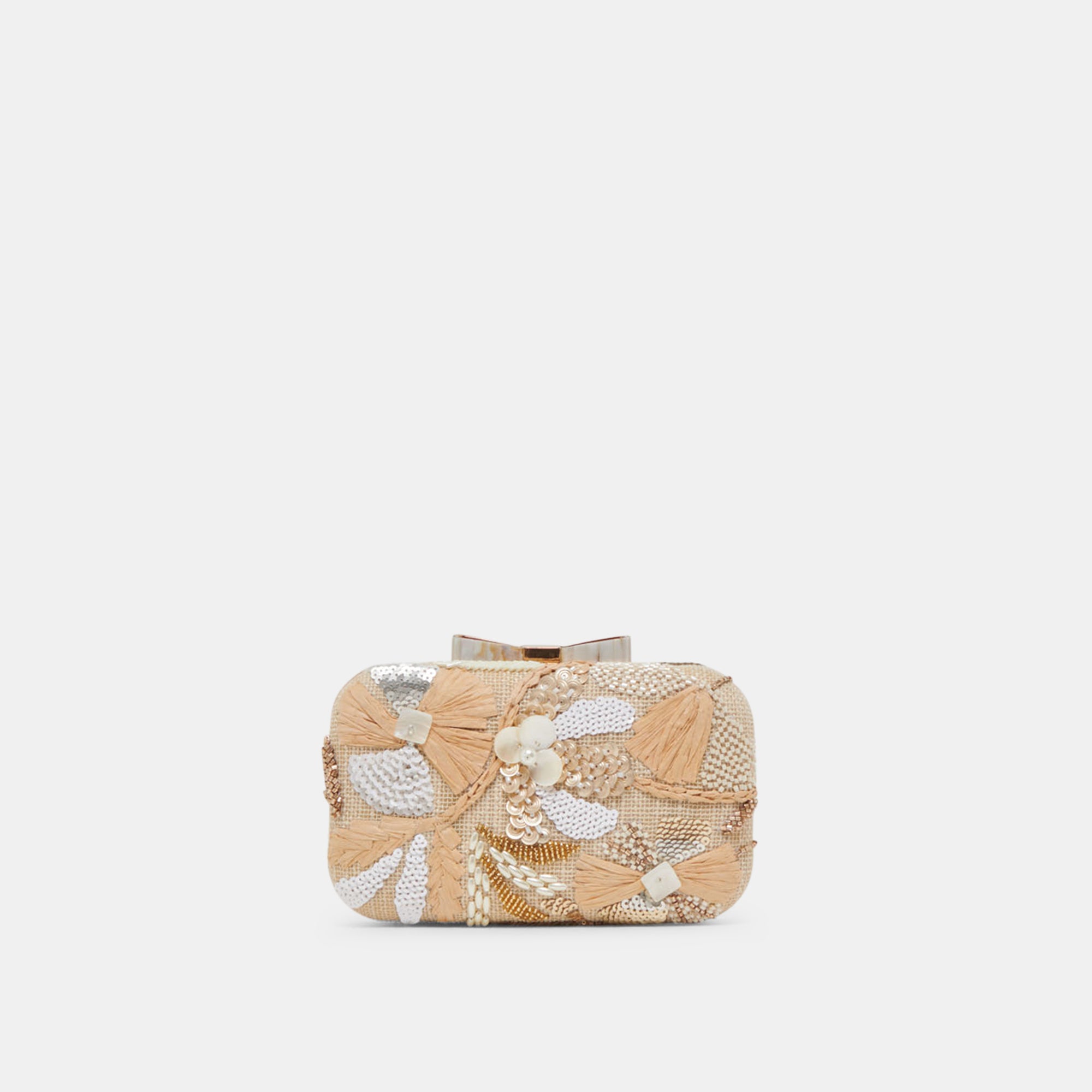 Daisy Clutch Natural Multi Beaded