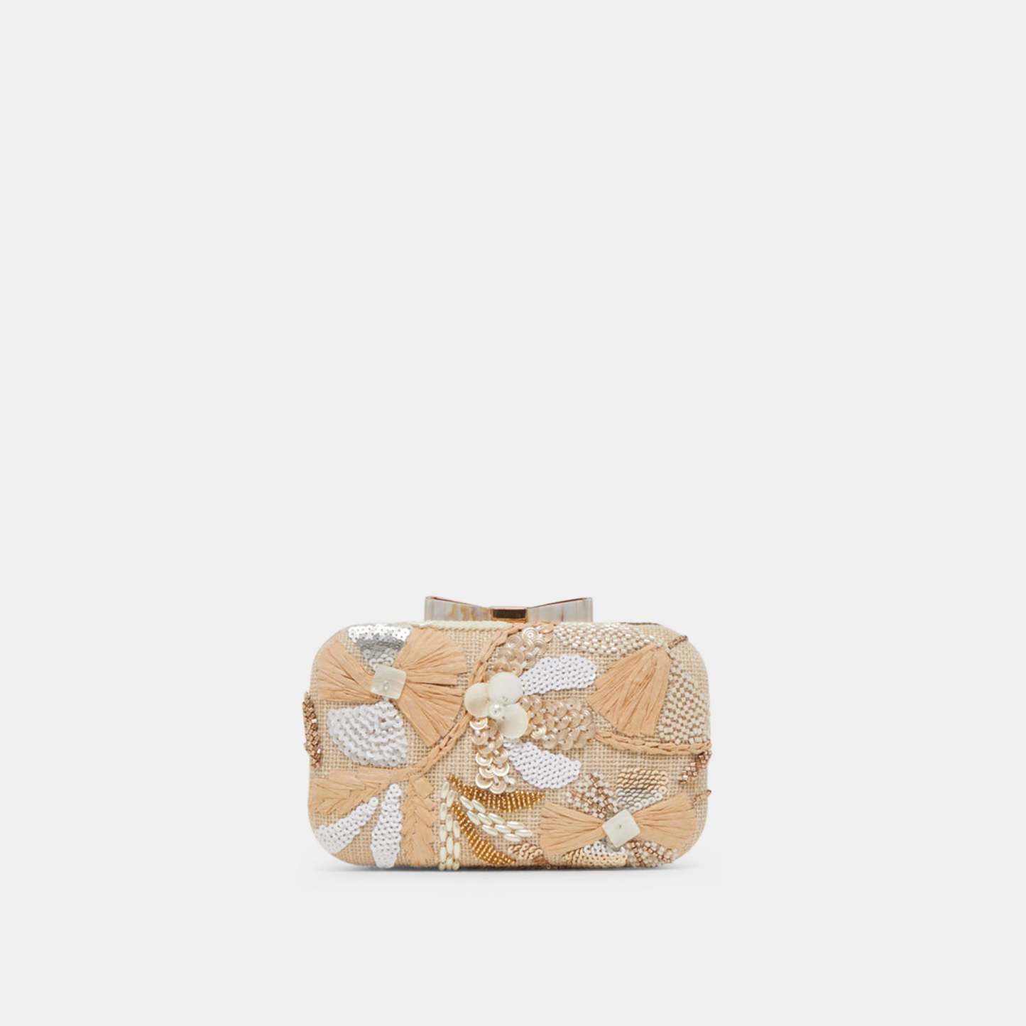 Daisy Clutch Natural Multi Beaded