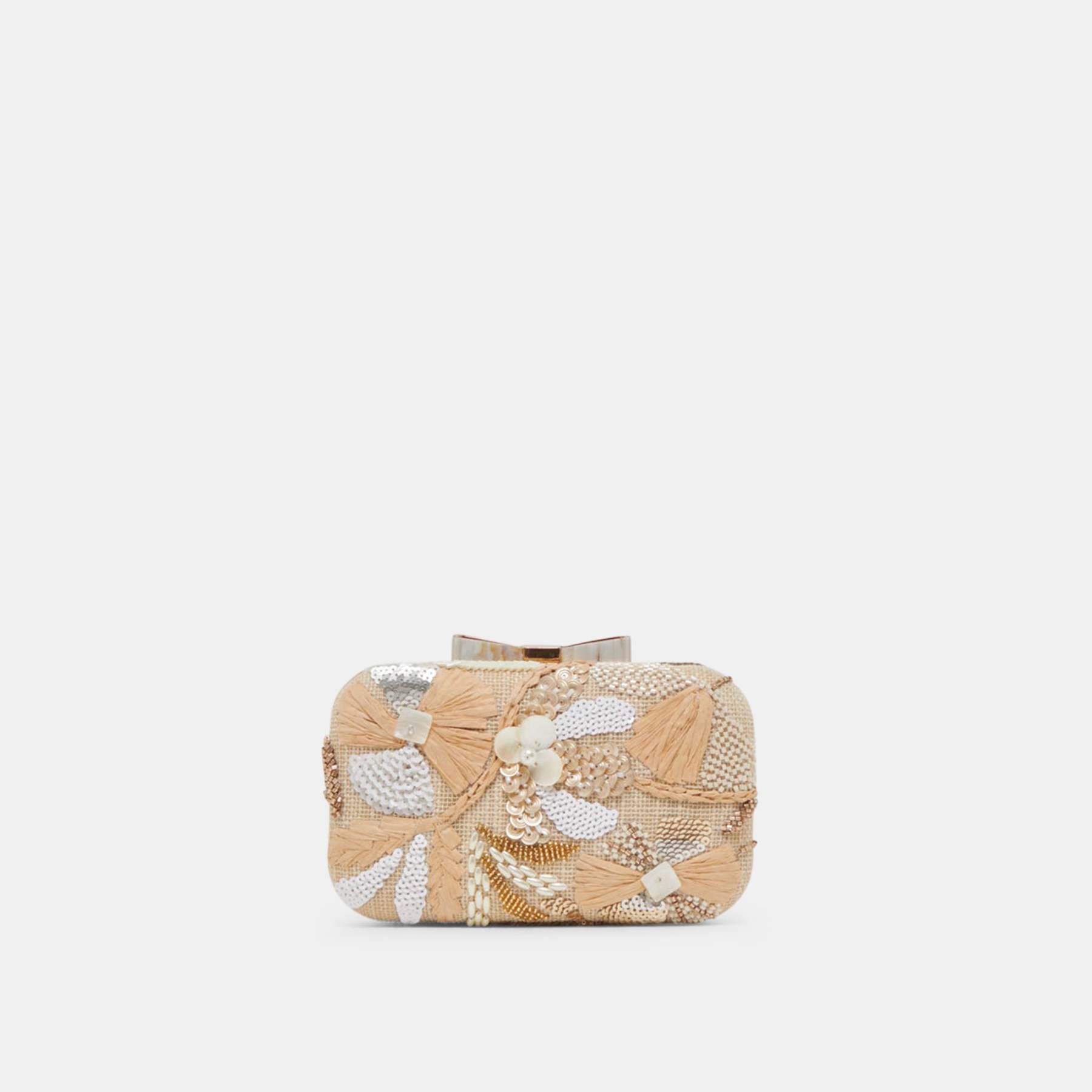 Daisy Clutch Natural Multi Beaded