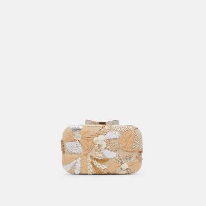 Daisy Clutch Natural Multi Beaded