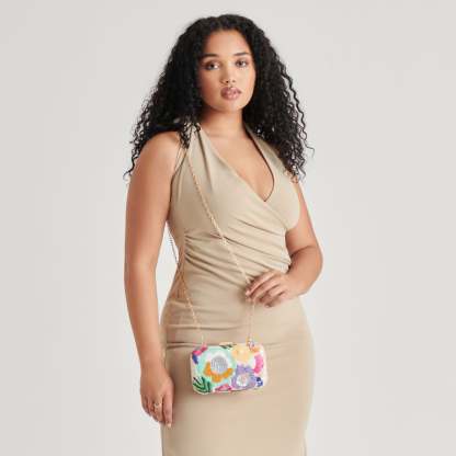 Daisy Clutch Pastel Multi Beaded