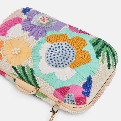 Daisy Clutch Pastel Multi Beaded