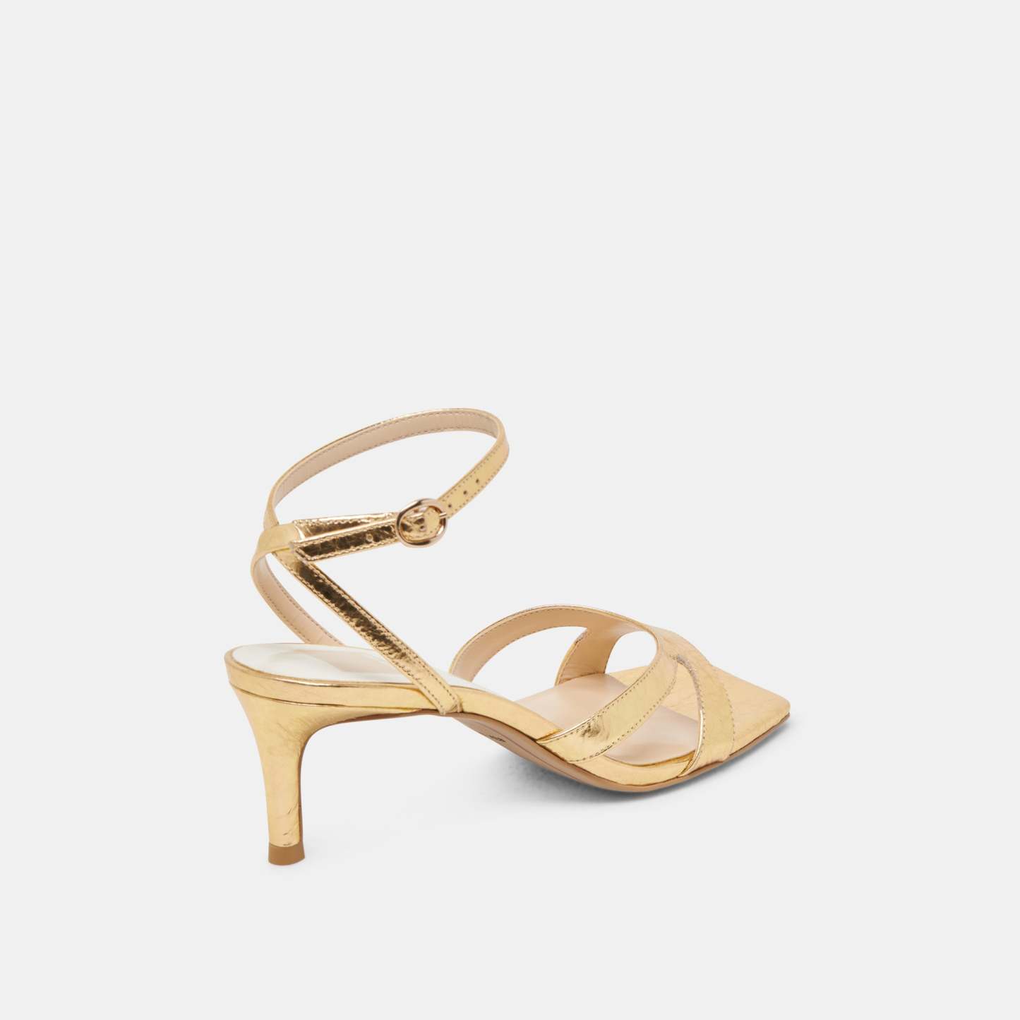 Becki Heels Gold Distressed Leather