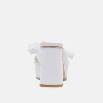 BLARE HEELS WHITE SATIN