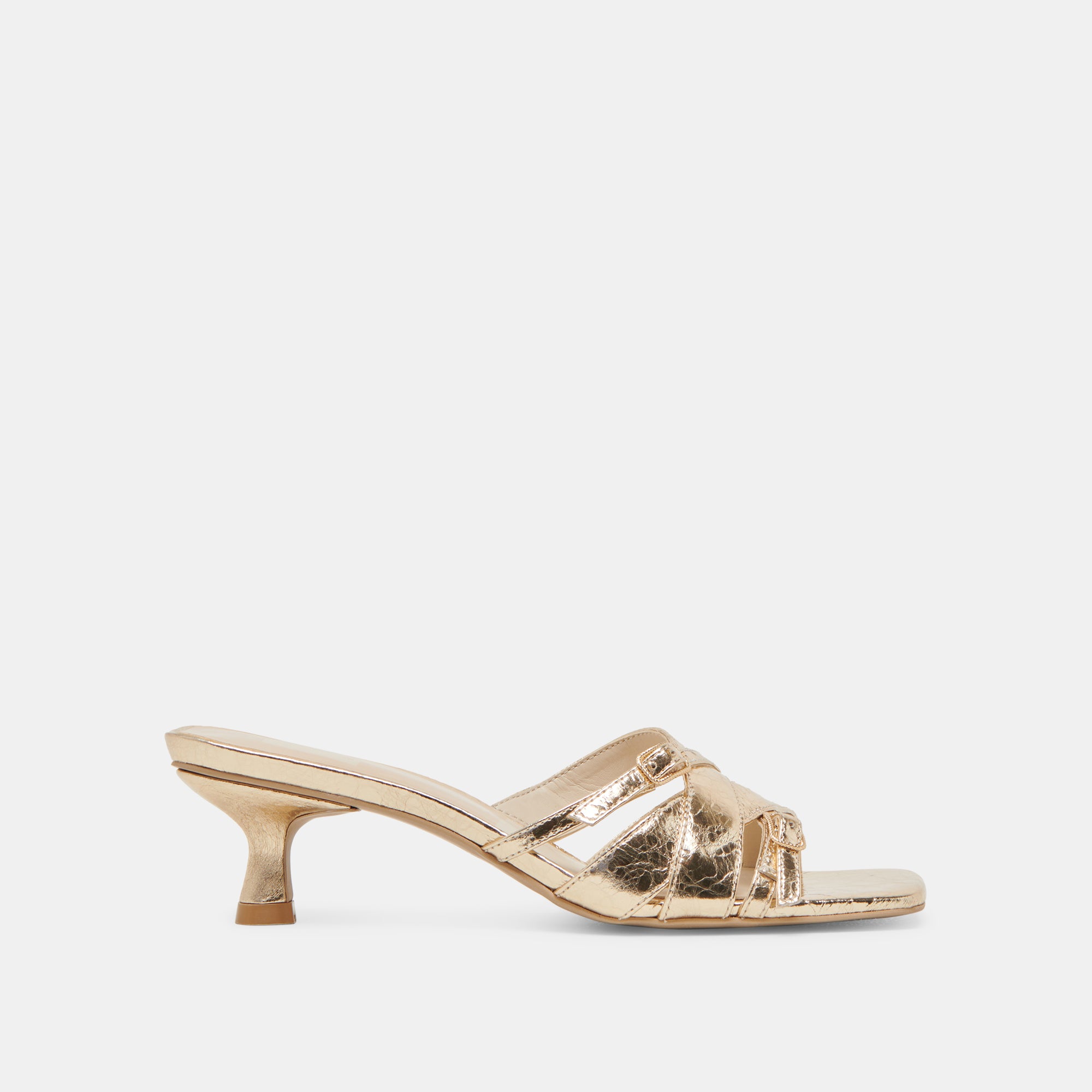 Bryant Heels Gold Distressed Leather