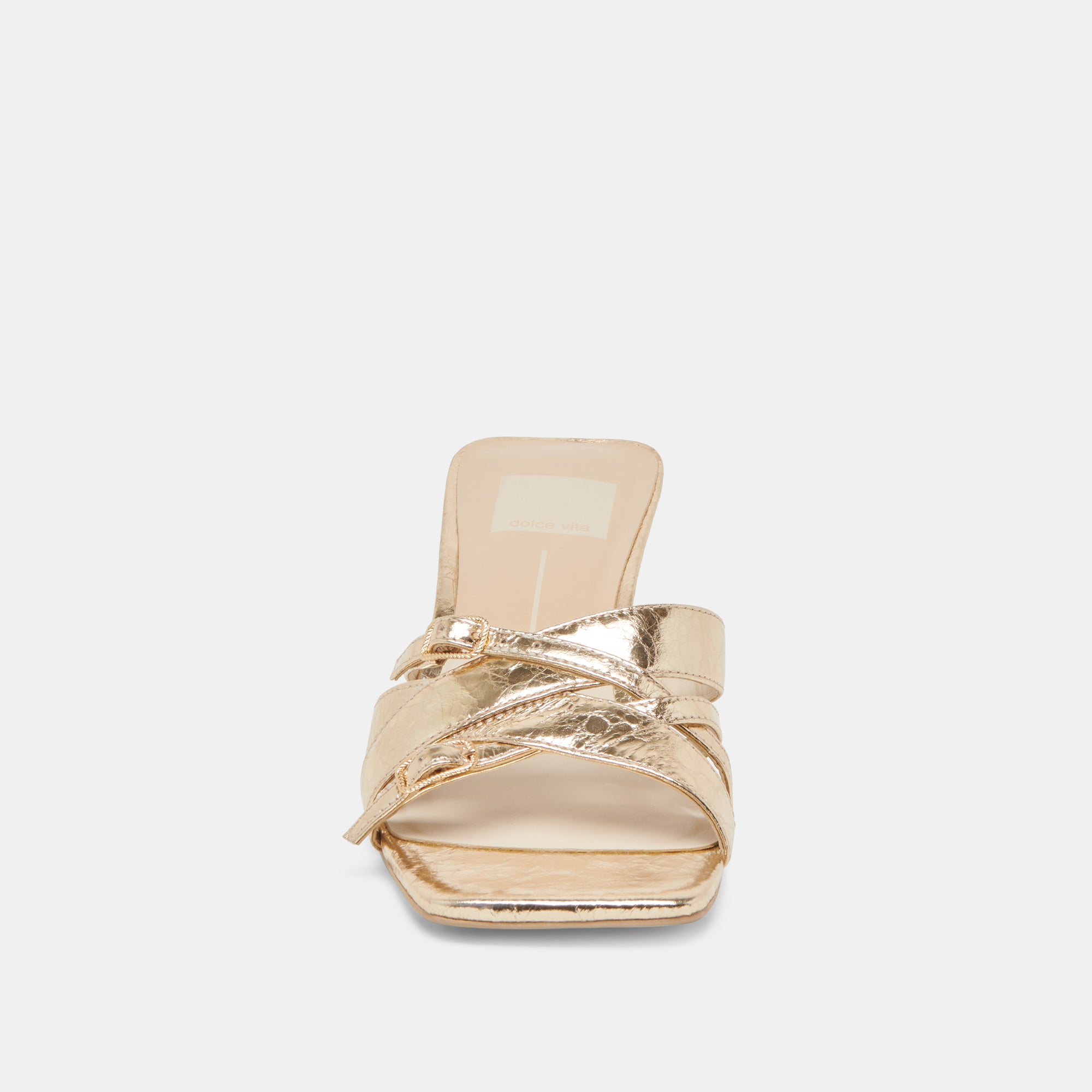 Bryant Heels Gold Distressed Leather