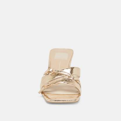 Bryant Heels Gold Distressed Leather