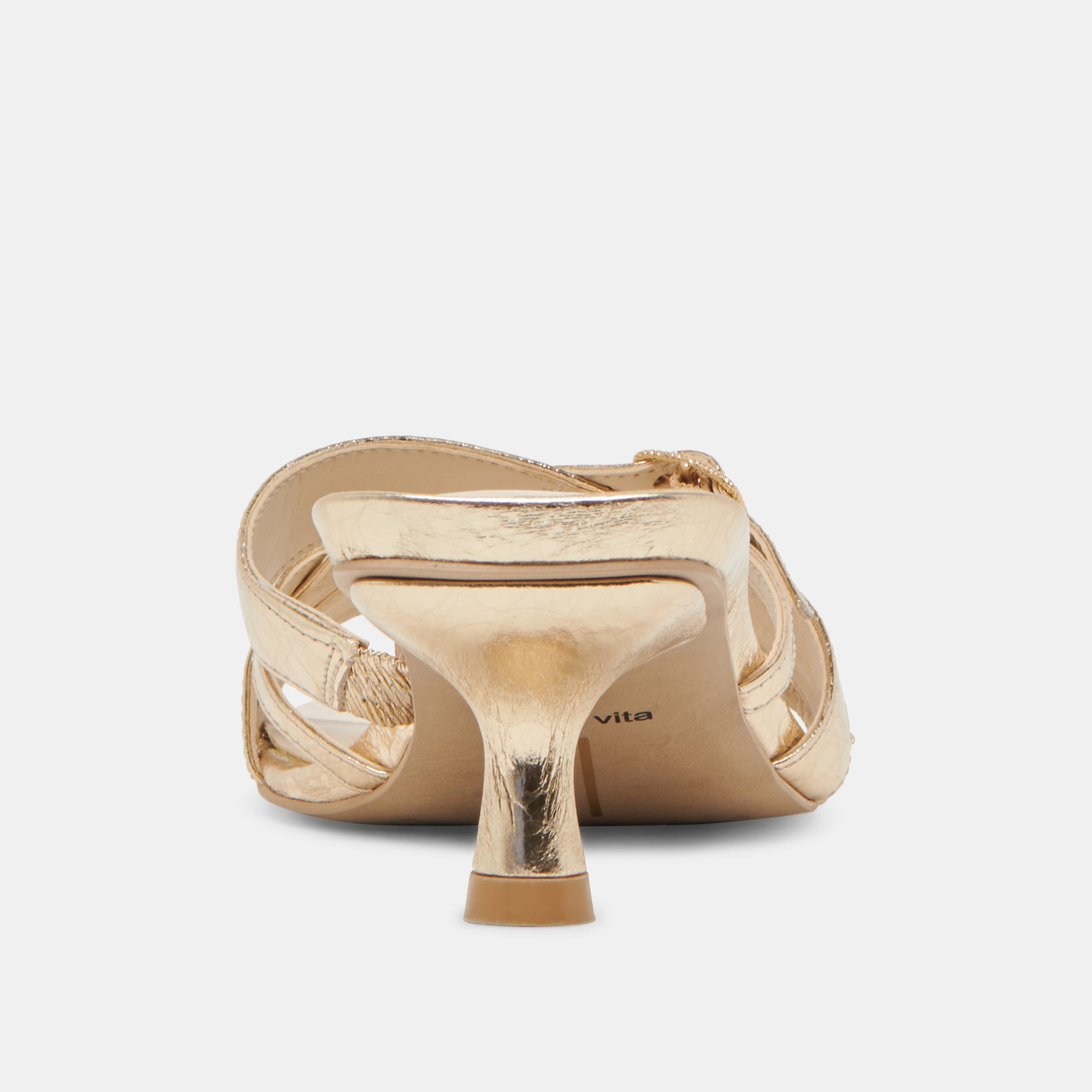 Bryant Heels Gold Distressed Leather