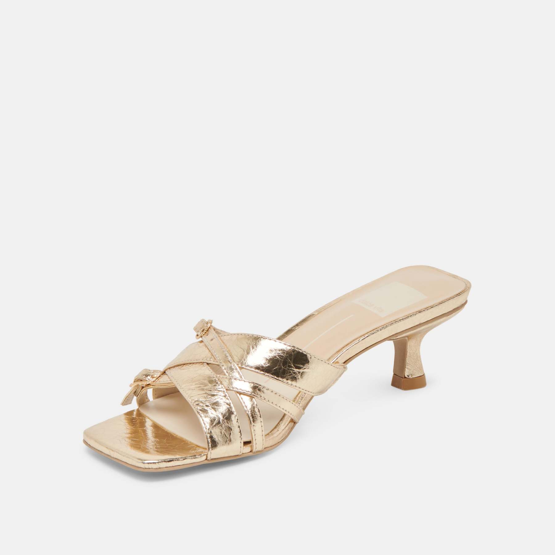 Bryant Heels Gold Distressed Leather