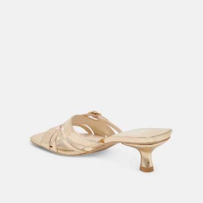 Bryant Heels Gold Distressed Leather