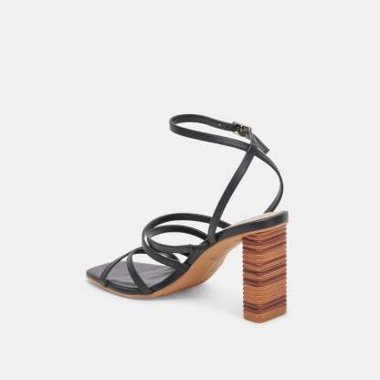 JENKO HEELS BLACK LEATHER