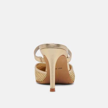 Kanika Mesh Heels Gold Metallic Mesh