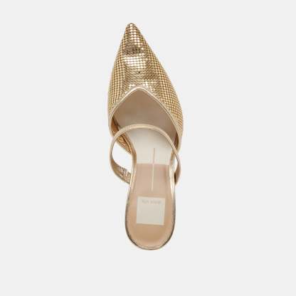 Kanika Mesh Heels Gold Metallic Mesh