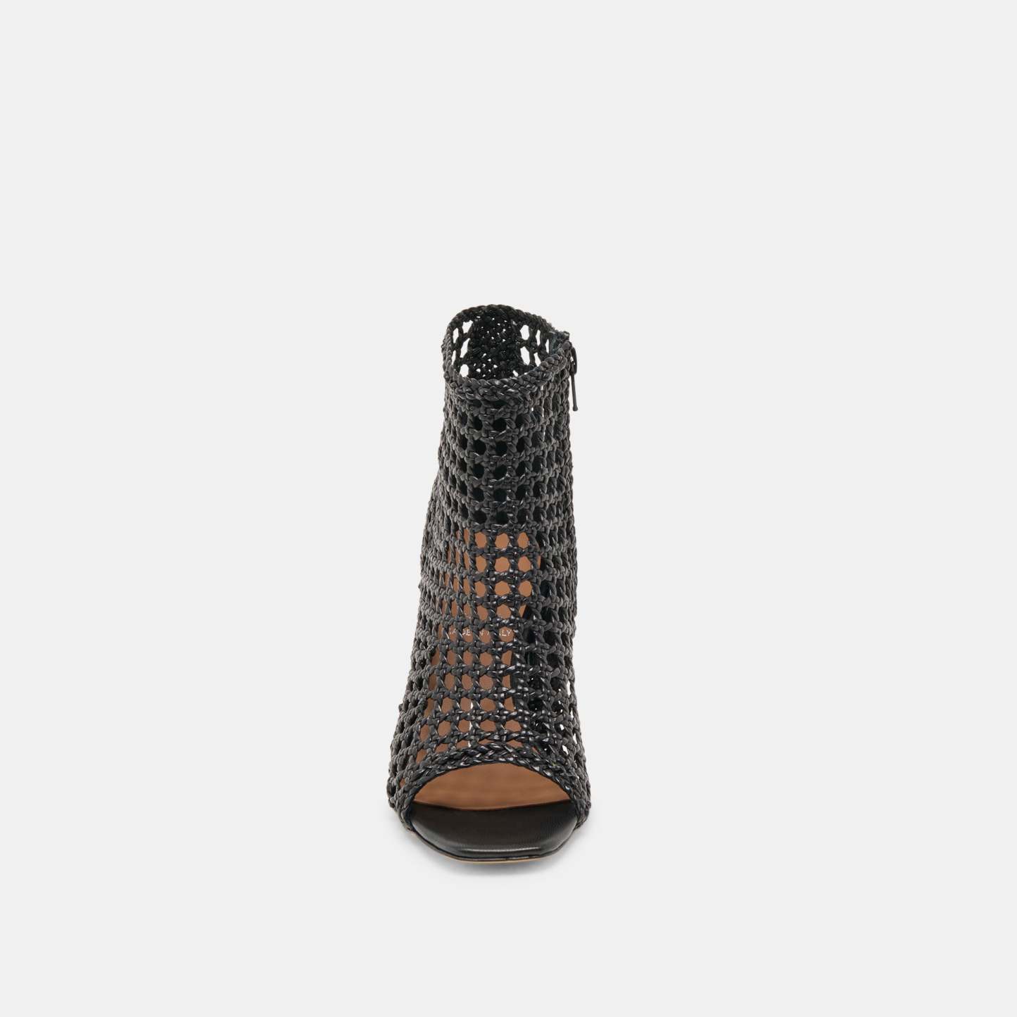 Quin Heels Black Woven Leather