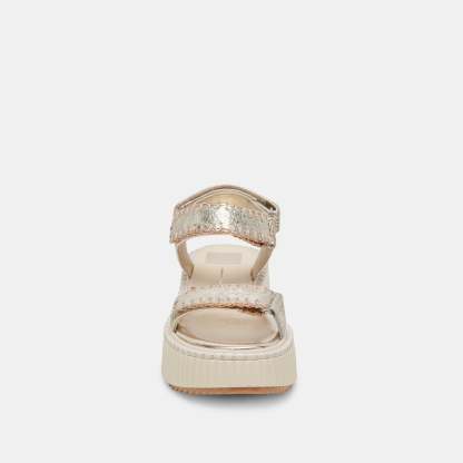 Debra Sandals Platinum Distressed Leather