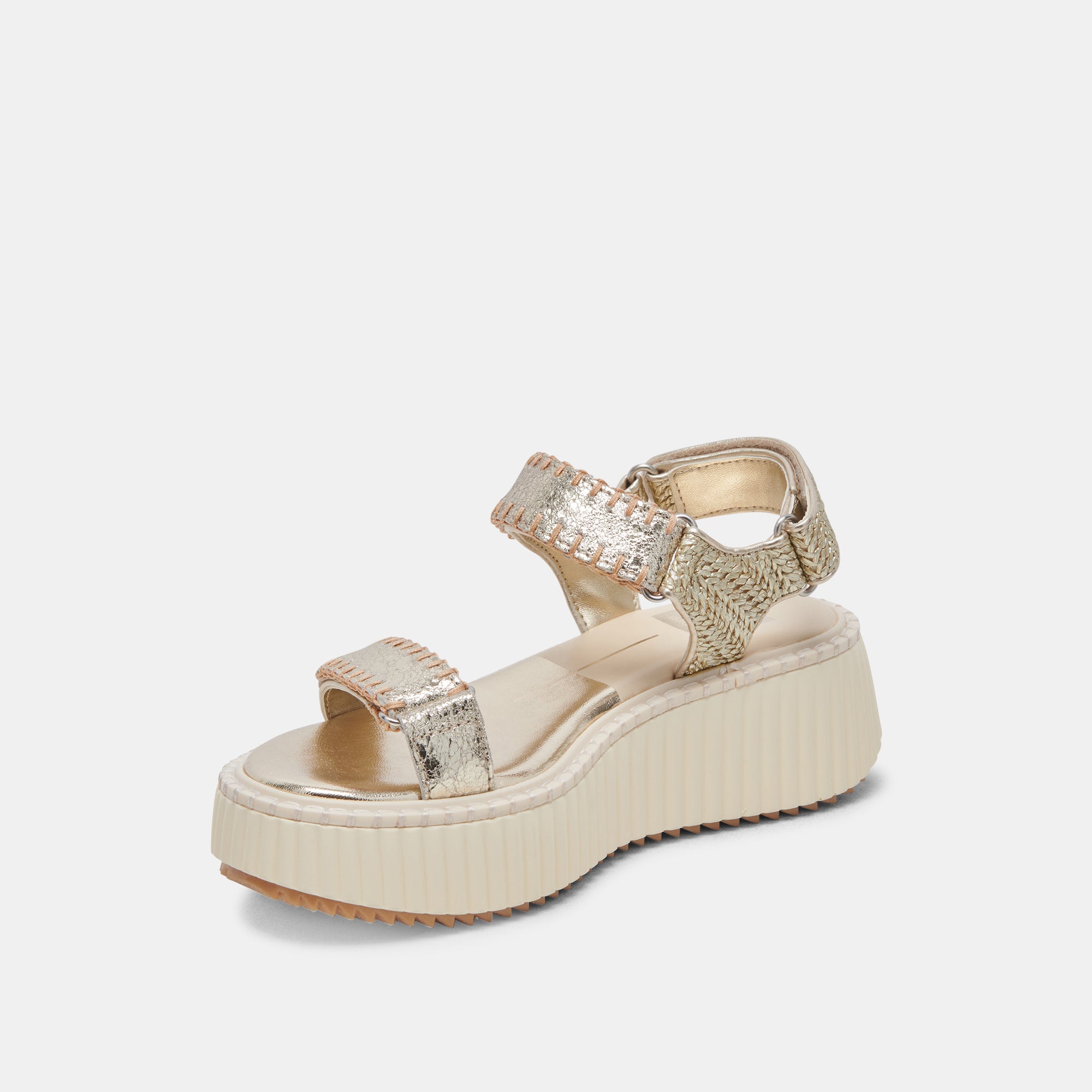 Debra Sandals Platinum Distressed Leather