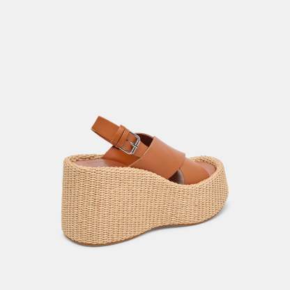 Skylar Wedges Brown Leather