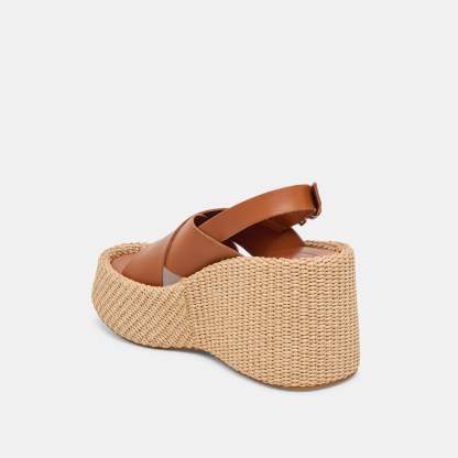 Skylar Wedges Brown Leather