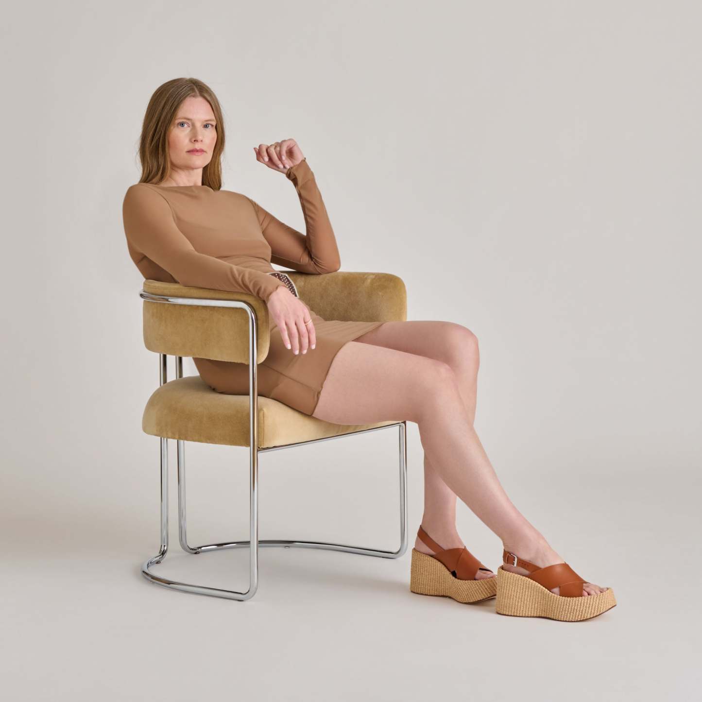 Skylar Wedges Brown Leather