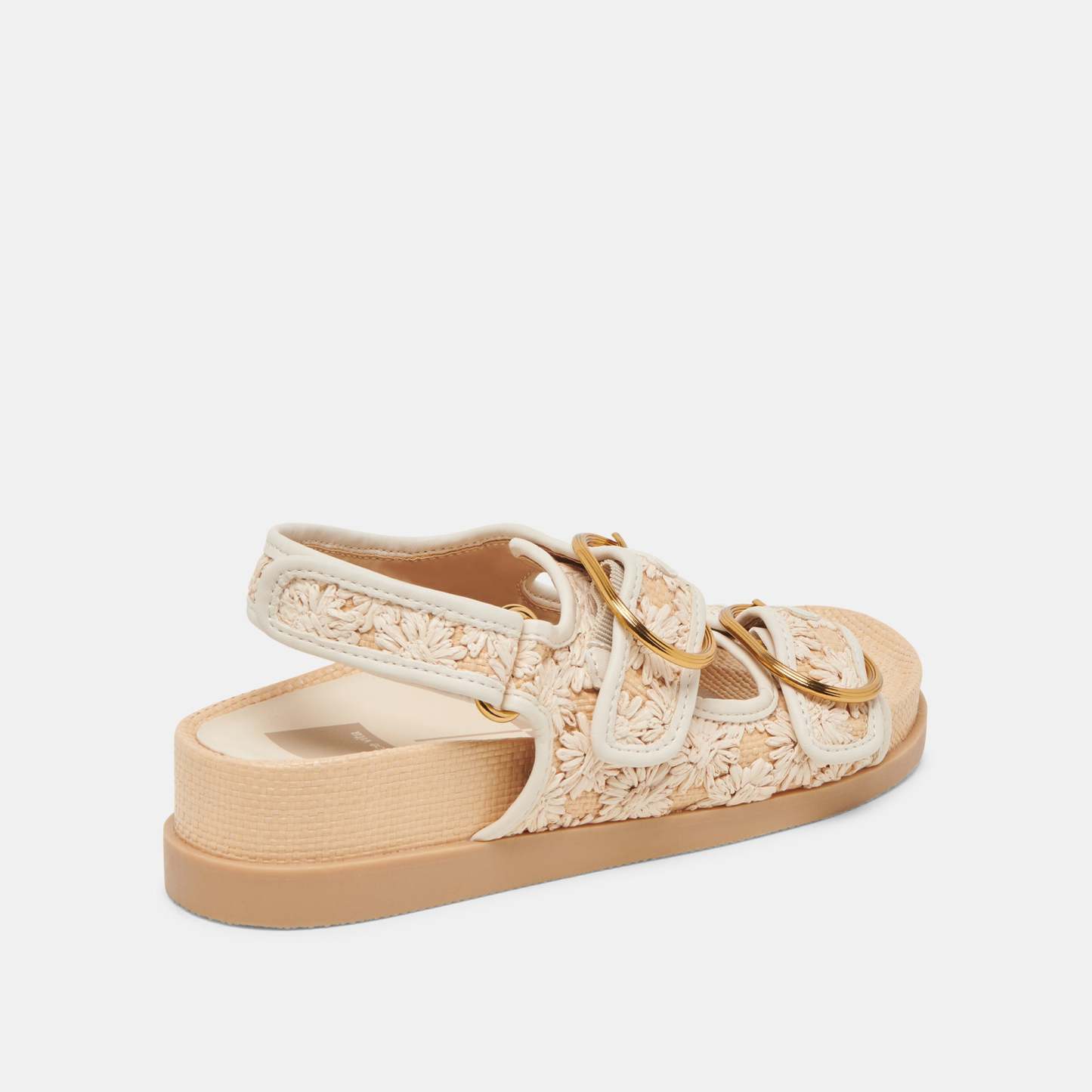 Starla Sandals Creme Floral Raffia