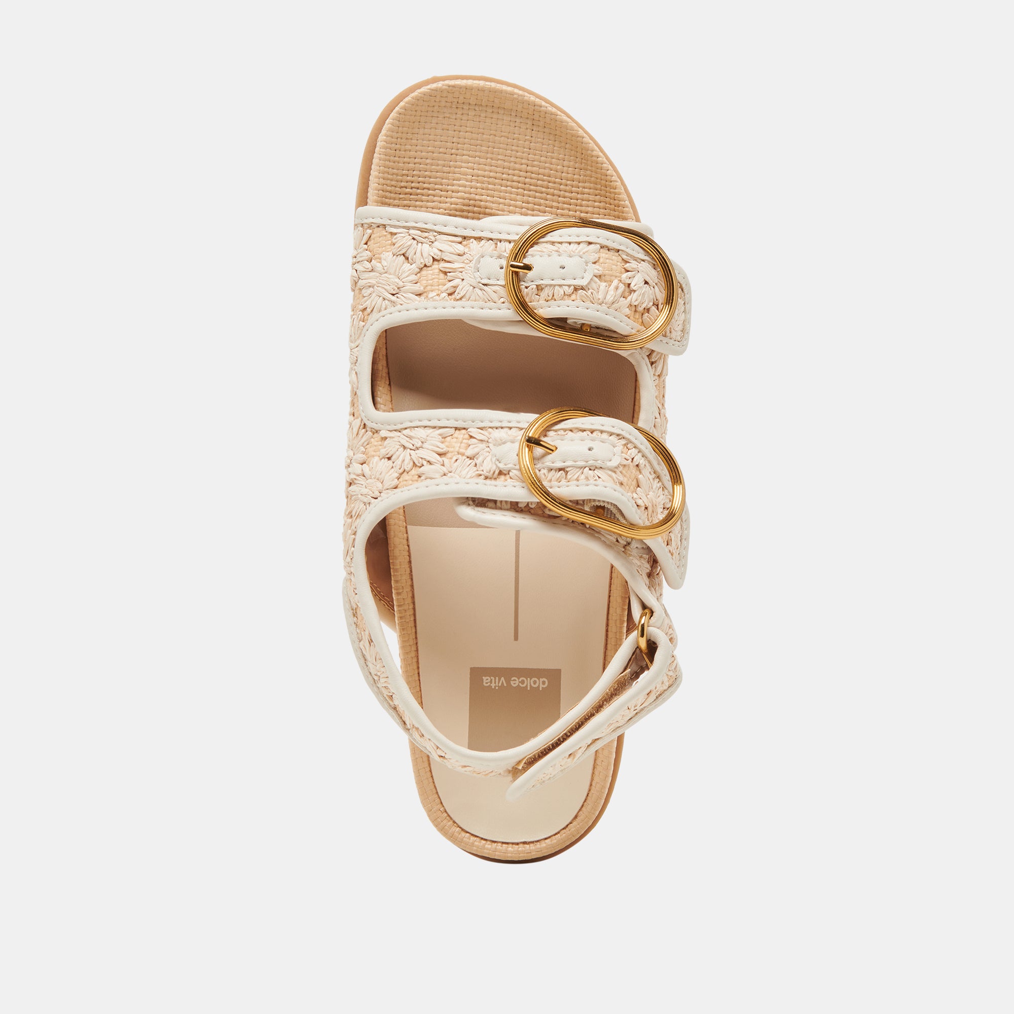 Starla Sandals Creme Floral Raffia