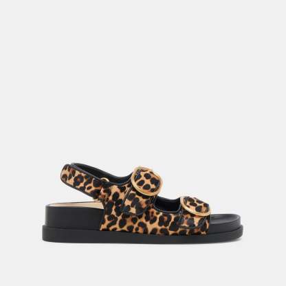 Starla Sandals Leopard Black Calf Hair