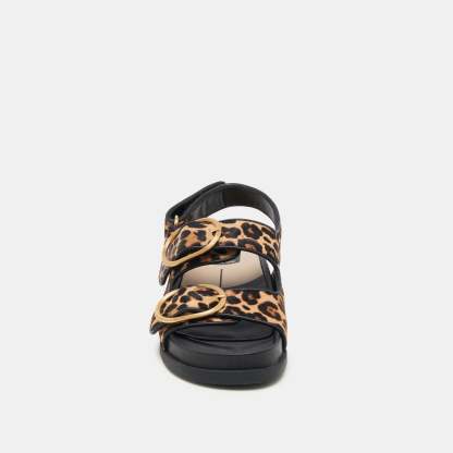Starla Sandals Leopard Black Calf Hair