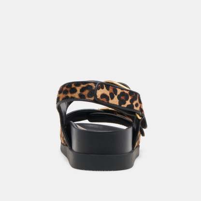 Starla Sandals Leopard Black Calf Hair