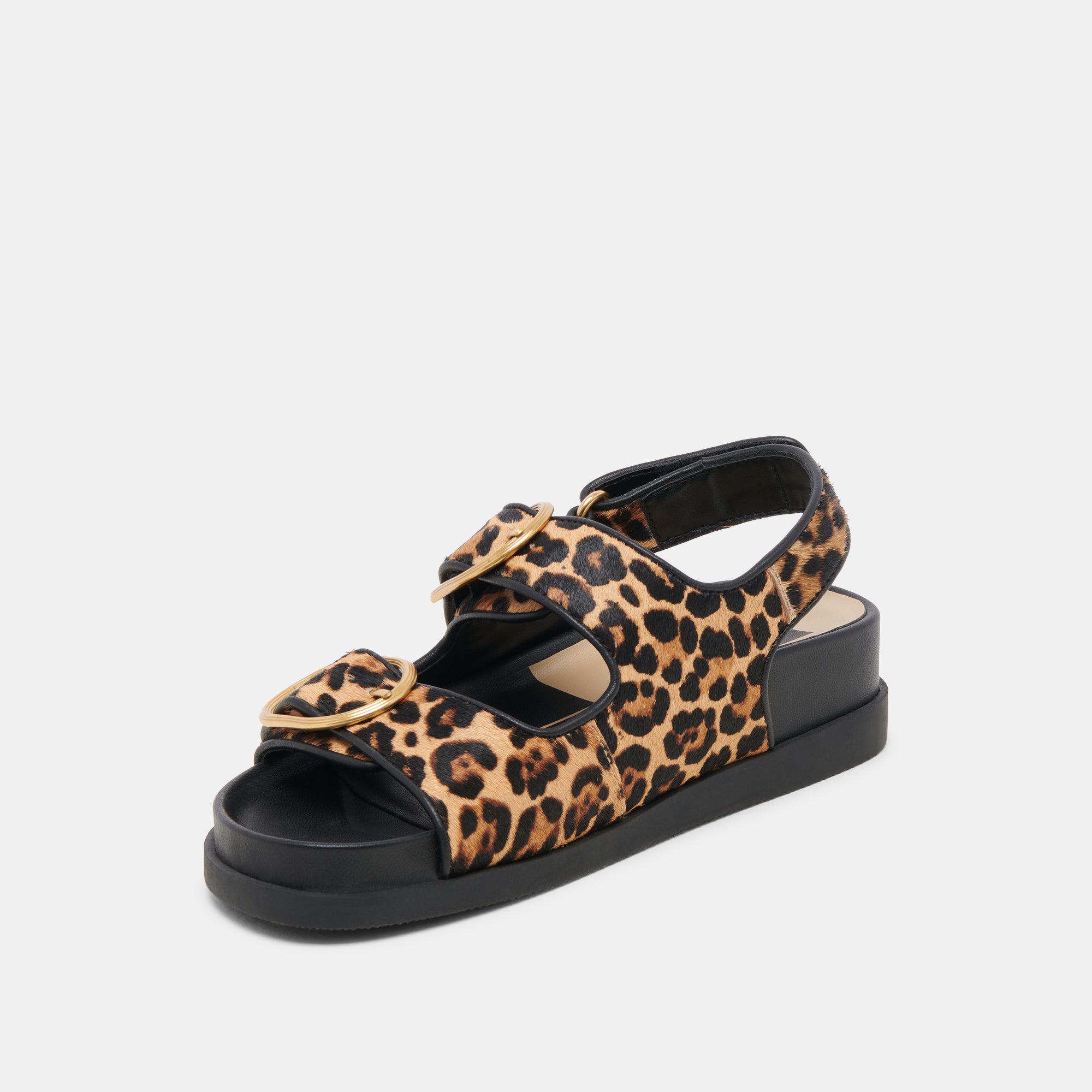 Starla Sandals Leopard Black Calf Hair