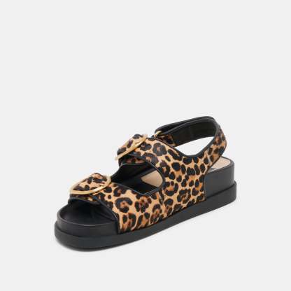 Starla Sandals Leopard Black Calf Hair