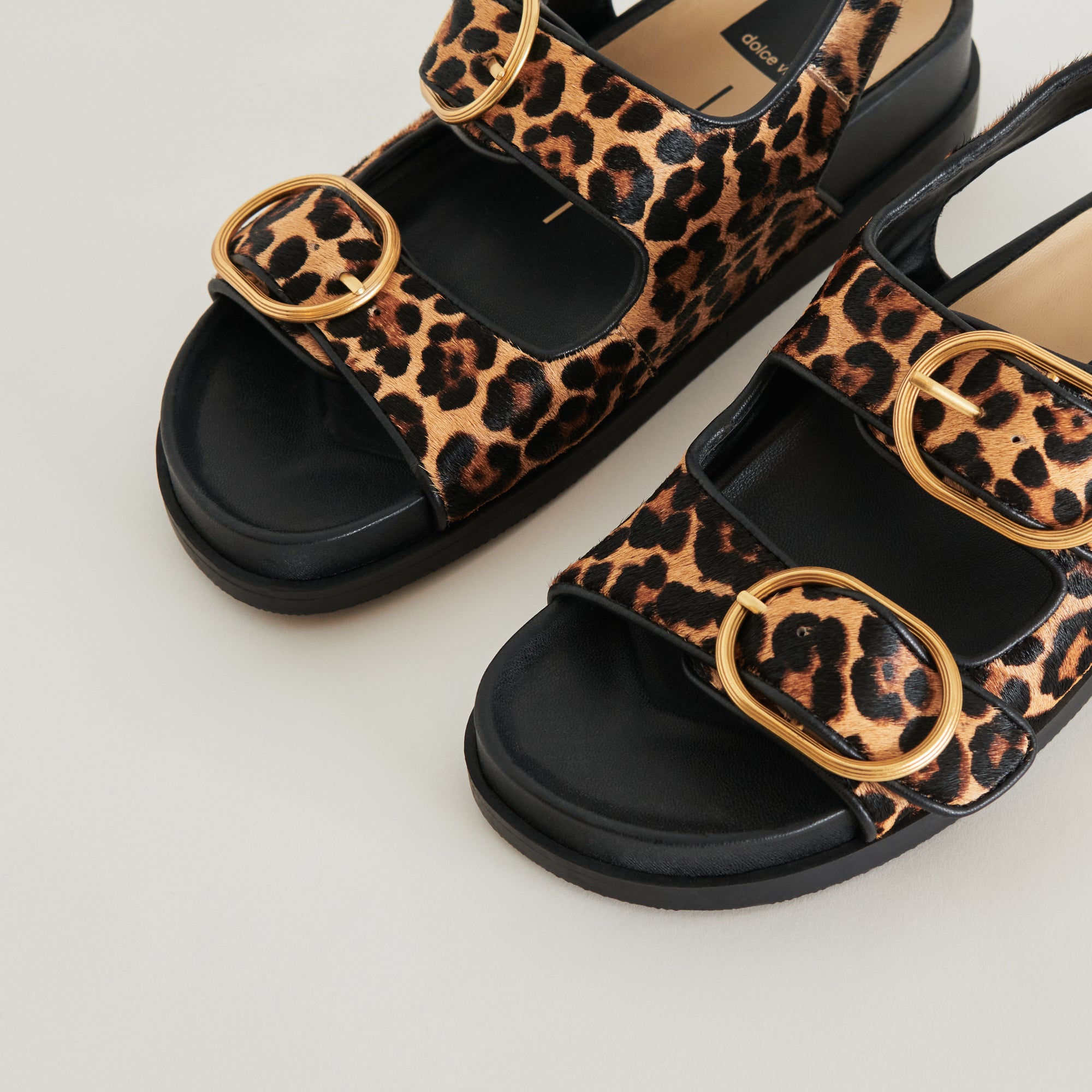 Starla Sandals Leopard Black Calf Hair