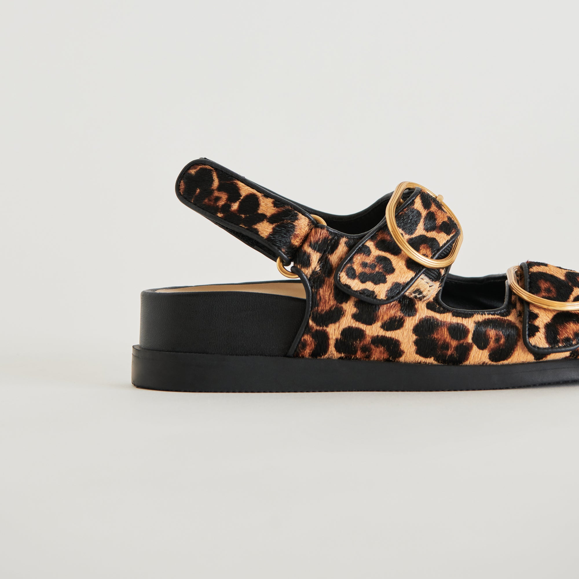 Starla Sandals Leopard Black Calf Hair