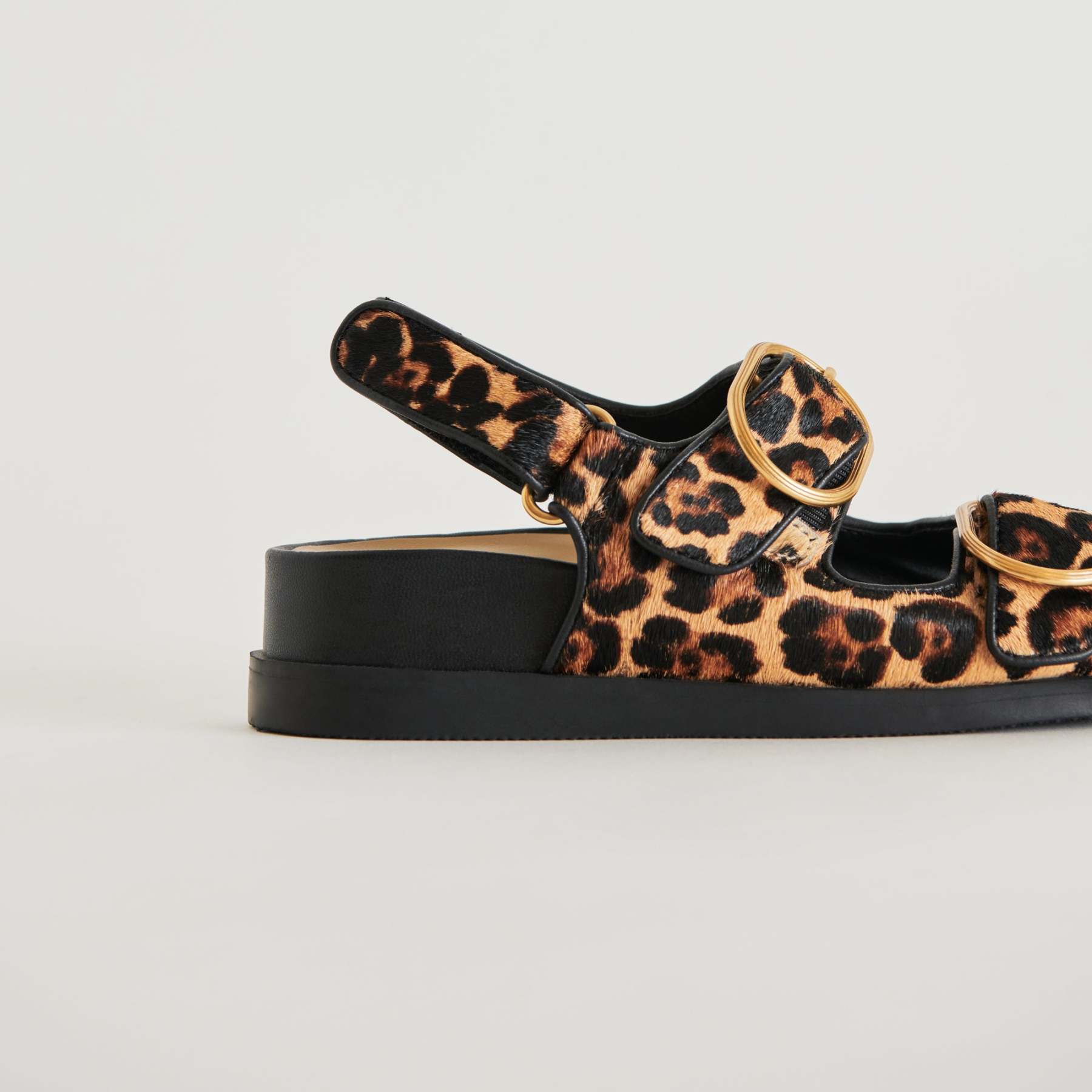 Starla Sandals Leopard Black Calf Hair