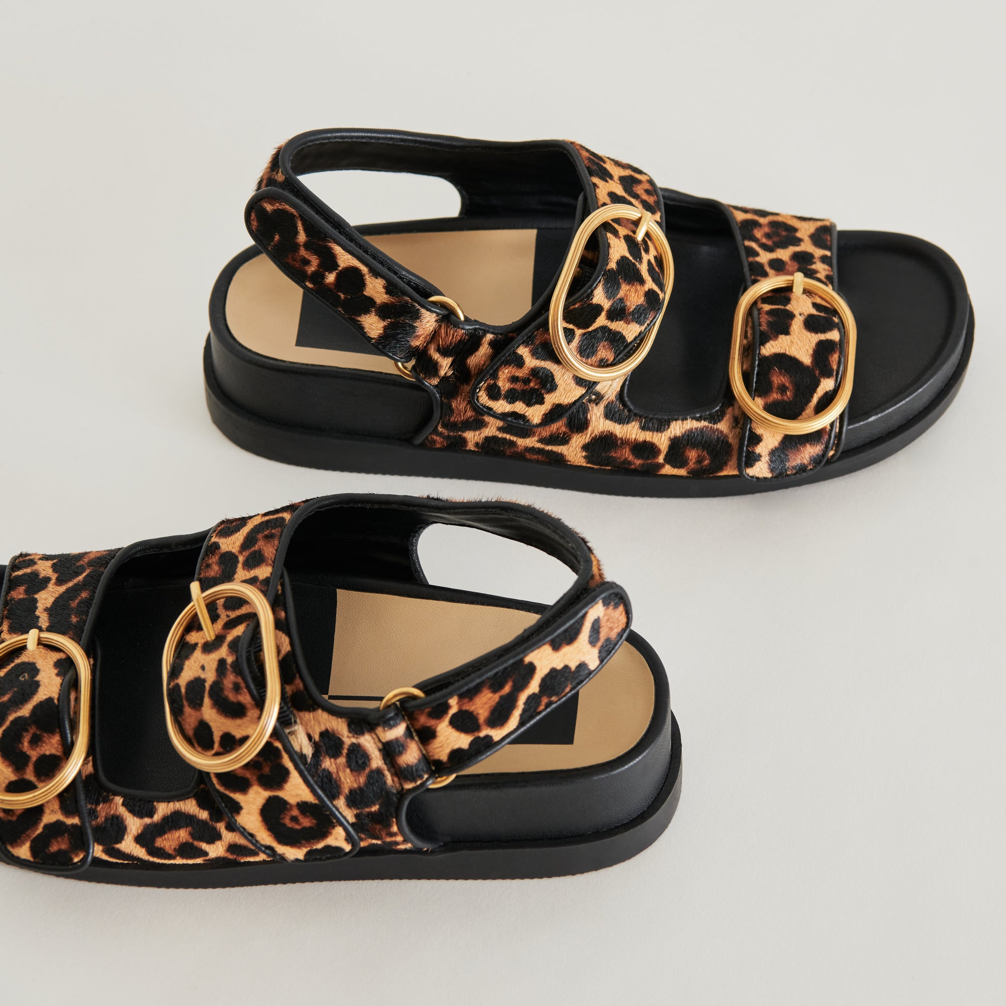 Starla Sandals Leopard Black Calf Hair