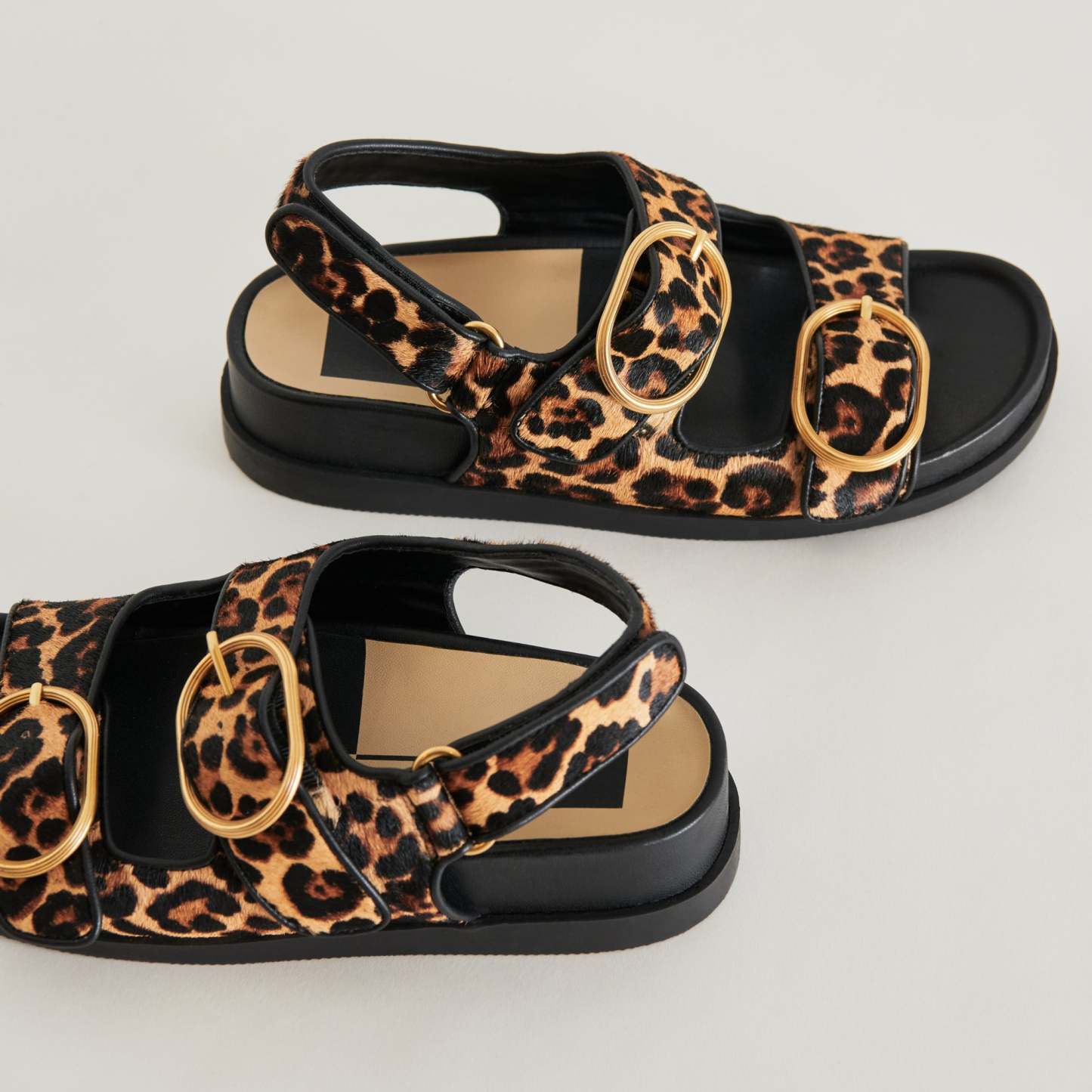 Starla Sandals Leopard Black Calf Hair