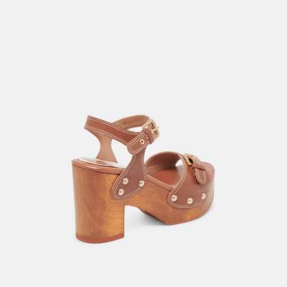 Yandy Heels Cognac Leather