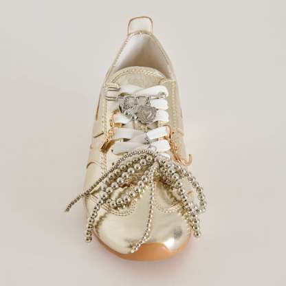 Delany Sneakers Light Gold + Pin Charm Bundle