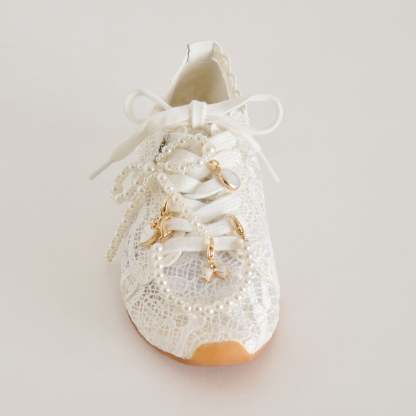 Dayana Sneakers White Lace + Pearl Charm Bundle