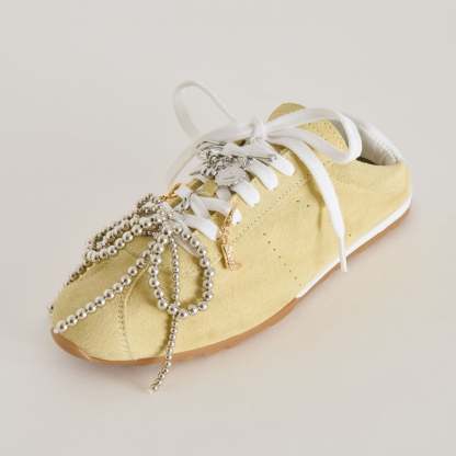 Serina Sneakers Yellow Suede + Pin Charm Bundle