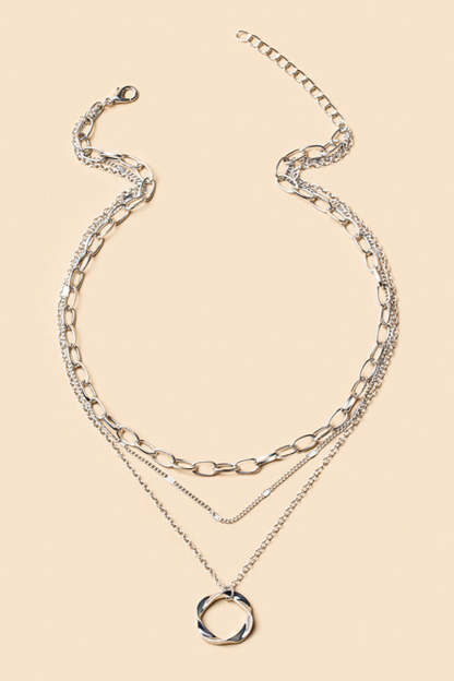 Mobius Strip Pendants Alloy Layered Necklace-Gold