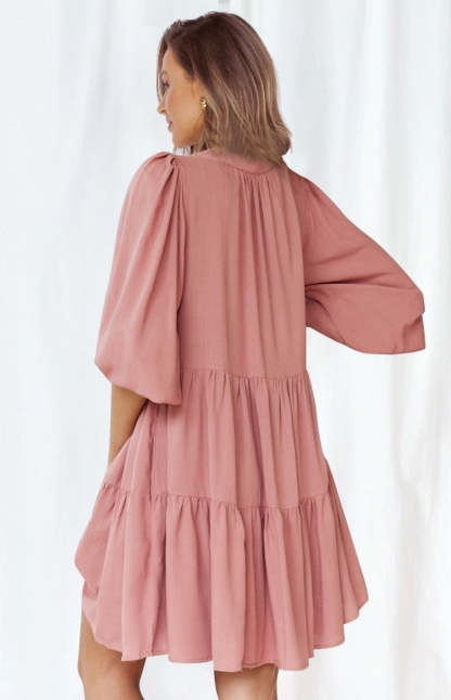 Relaxed Fit Flowy Ｍini Dress