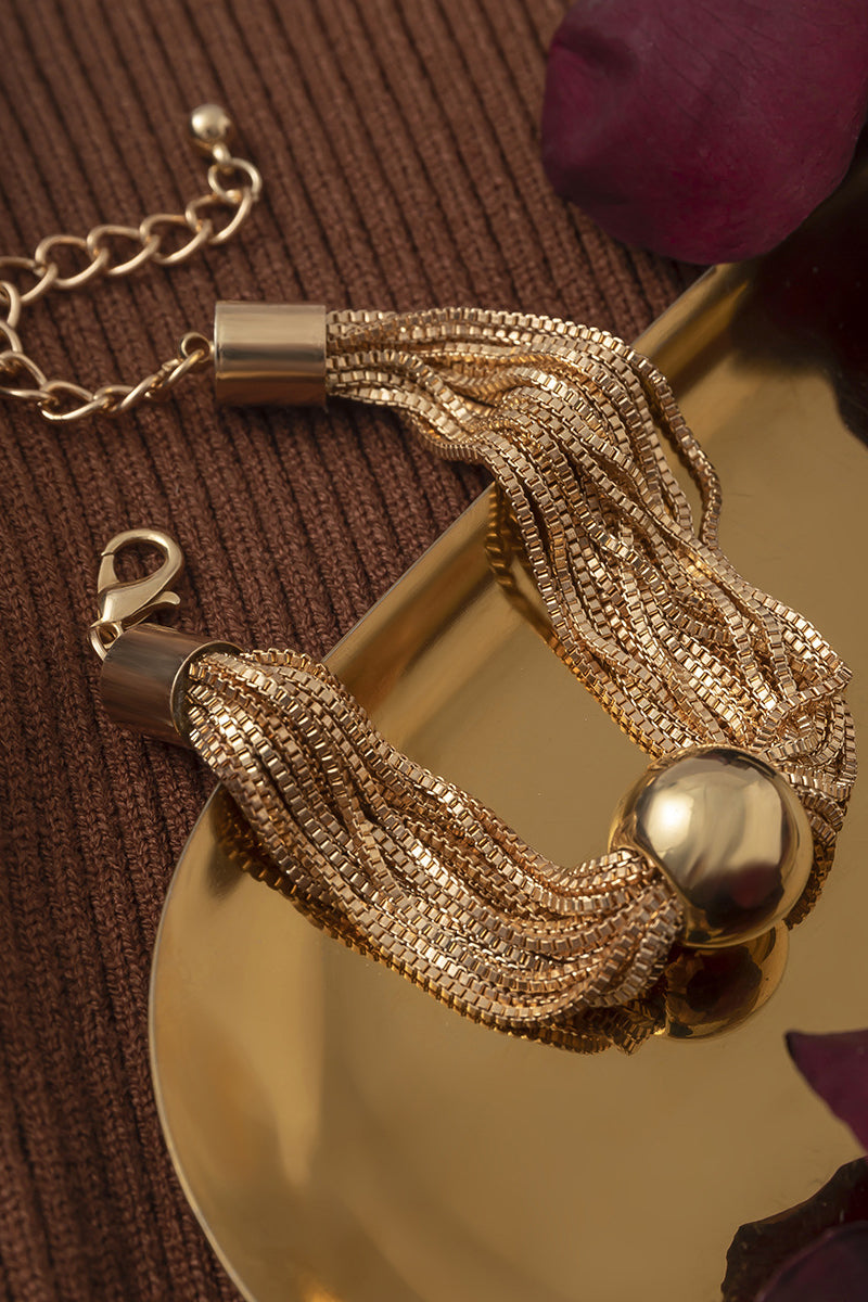 Mental Ball Tiered Chain Punk Necklace Bracelet